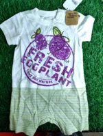 Baby Romper unisex summer half sleeve white and green