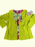 Baby Shirt Girl Summer Season full sleeve parrot green with red lining