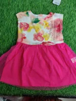 Baby Shirt Girl Summer Season sleeve less white with pink friles