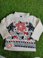 Baby Shirt Girl Winter Season full sleeve white color snow design