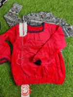 Baby Shirt Girl Winter Season red with black lining