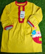 Baby Shirt Girl winter Season full sleeve Yellow with red lining