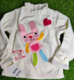 Baby Shirt Girl winter Season full sleeve white with pink bunny