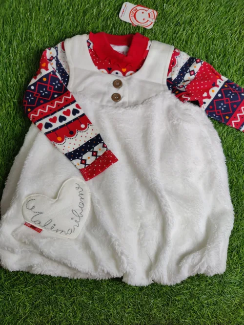 Baby Shirt Girl winter Season full sleeve white with red arms