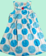 Baby Shirt Girl winter Season sleeve less white and blue dots