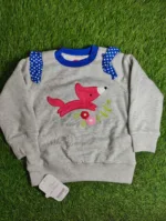 Baby Shirt baby Girl Winter Full sleeve grey with red fox design
