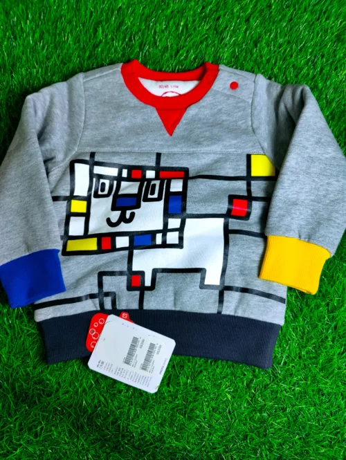 Baby Shirt baby boy winter full sleeve grey with with 3 color design