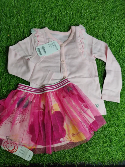 Baby Suite Girl summer Season full sleeve pink shirt with dark pink skirt