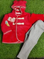 Baby Suite unisex winter full sleeve red shirt and Grey trouser