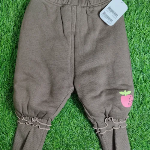 Baby Trousers baby Girl winter Season Grey with pink flower