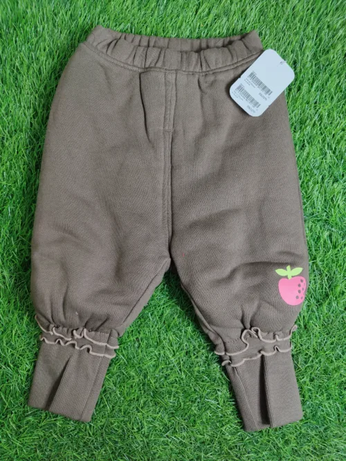 Baby Trousers baby Girl winter Season Grey with pink flower