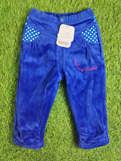 Baby Trousers baby boy winter Season Dark blue Velvet