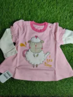 Baby frock baby Girl summer full sleeve pink with white arms