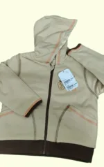 Baby jacket baby boy winter full sleeve half white with dark brown lining