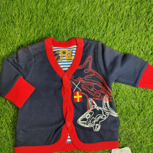 Baby shirt Baby Boy Mid Season full saleev black red shark