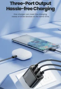 40W GaN USB-C Charger Dual Port QC 4.0 Quick Charge Fast Phone Charger 3 ports