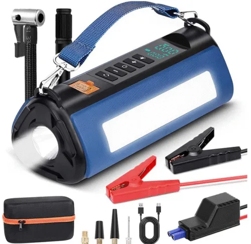 Auto Emergency 12V Jump Starter with Digital Air Compressor & Power Bank
