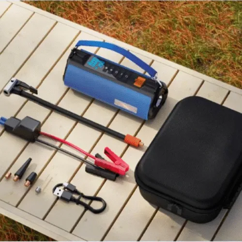 Auto Emergency 12V Jump Starter with Digital Air Compressor & Power Bank accessories