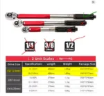 Bi-Directional Torque Wrench Quick Release Car, Motorcycle & Bicycle Hand Tool Preset Adjustable with Smooth Handle Rotation unit scale