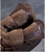 Handmade Retro Roman Ankle Boots for Women Genuine Leather Chunky Platform Short Boots – Trendy Back Zipper Comfort Wear inside