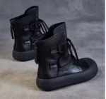Handmade Retro Roman Ankle Boots for Women Genuine Leather Chunky Platform Short Boots – Trendy Back Zipper Comfort Wear new style