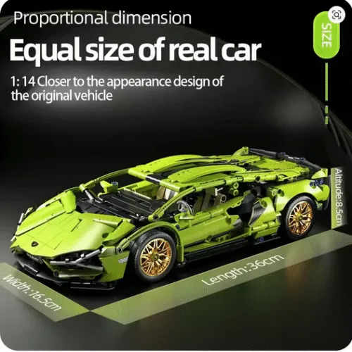 Racing Sport Car Model Building Blocks Supercar Puzzle Toys Gift Size