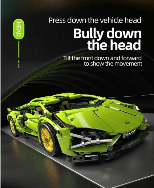 Racing Sport Car Model Building Blocks Supercar Puzzle Toys Gift head