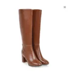 Leather high heels boots