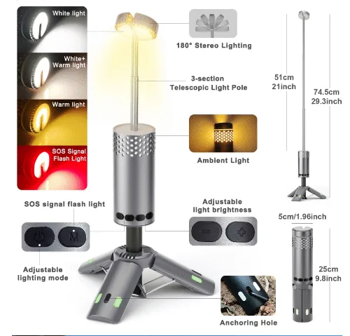 Telescopic Camping Light Rechargeable