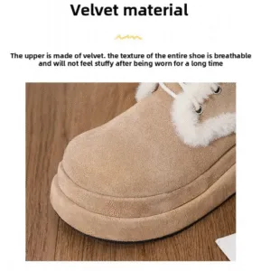 velvet material boots