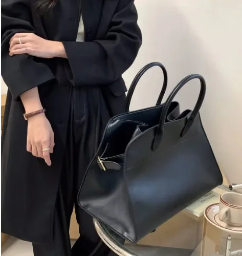 frosted black tote bag