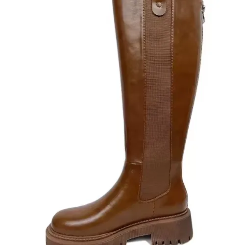 brown long boots