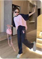 girls tracksuite pink and blue