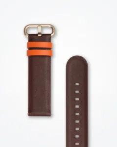 premium leather watch Brown and orange