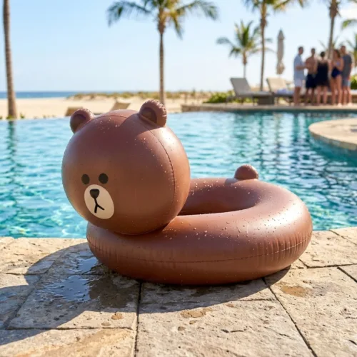 brown bear swimming tube