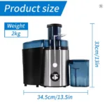 portable kitchen juicer size