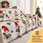 red white sofa cover