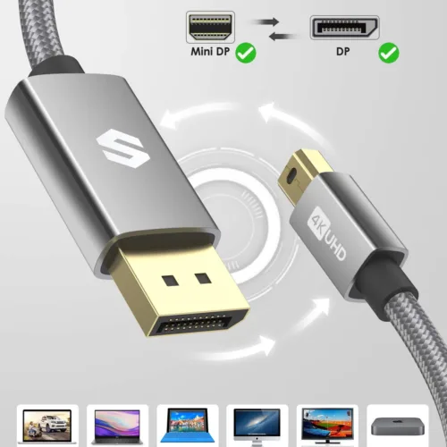 Silkland Mini DisplayPort to DisplayPort Cable 2m (4K@60Hz, 2K@144Hz), Monitor uses