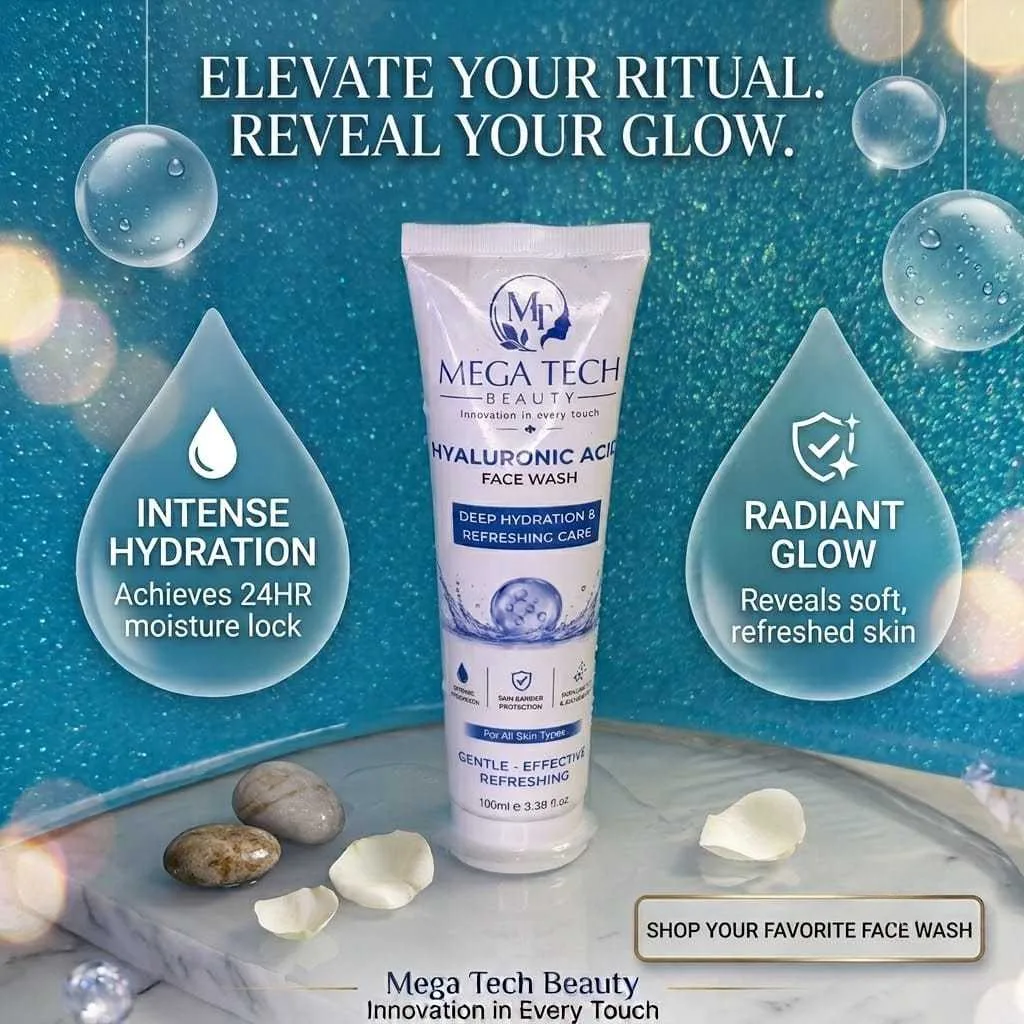 Acne Clear Face Wash Oil Control Face Wash for Clear & Glowing Skin Mega Tech Beauty Blue Features Acne Clear Face Wash Oil Control Face Wash for Clear & Glowing Skin Mega Tech Beauty Blue Features