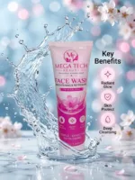 Acne Clear Face Wash Oil Control Face Wash for Clear & Glowing Skin Mega Tech Beauty Pink benefits