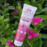 Acne Clear Face Wash Oil Control Face Wash for Clear & Glowing Skin Mega Tech Beauty pink in green leaves