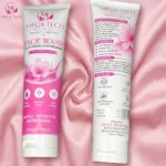 Acne Clear Face Wash Oil Control Face Wash for Clear & Glowing Skin Mega Tech Beauty pink with front and back
