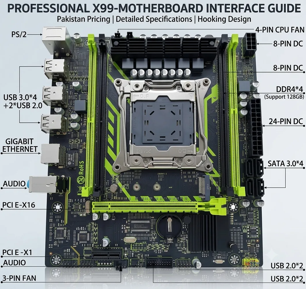 X99-Motherboard DDR4 128GB Support – Motherboard Price in Pakistan All ports X99-Motherboard DDR4 128GB Support – Motherboard Price in Pakistan All ports