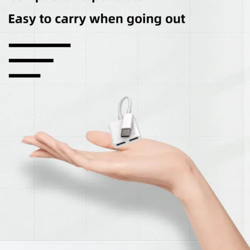 USB Type C Adapter – REMAX LC13 Dual Type-C Adapter for Charging & Audio easy carry