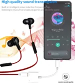 USB Type C Adapter – REMAX LC13 Dual Type-C Adapter for Charging & Audio use as headphone