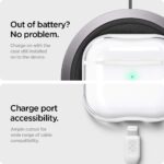 Close up of precise button and speaker cutouts on the Spigen AirPods 3 case