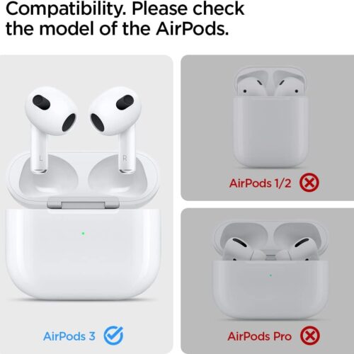 Side view of the slim clear case showing the AirPods 3 fit and profile