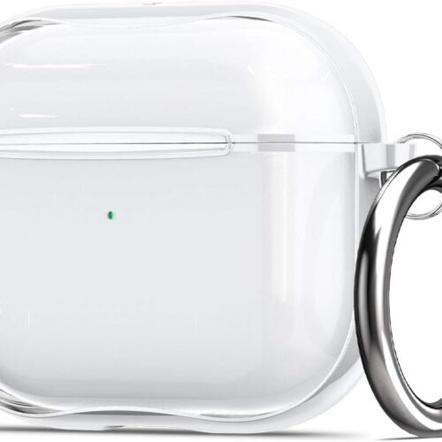 Spigen Ultra Hybrid airpod case cover for Apple AirPods 3, clear polycarbonate shell, front view